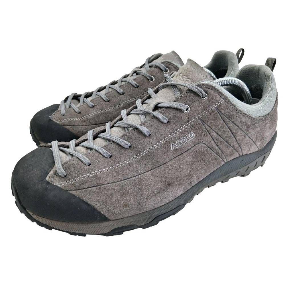 Asolo Shoes Mens Size 12 Gray Suede Waterproof Trail Hiking Sneakers Vibram